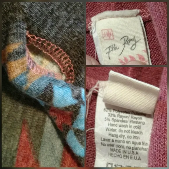 7th Ray Mauve Western Style Hoodie w/ thumb holes - Picture 2 of 2